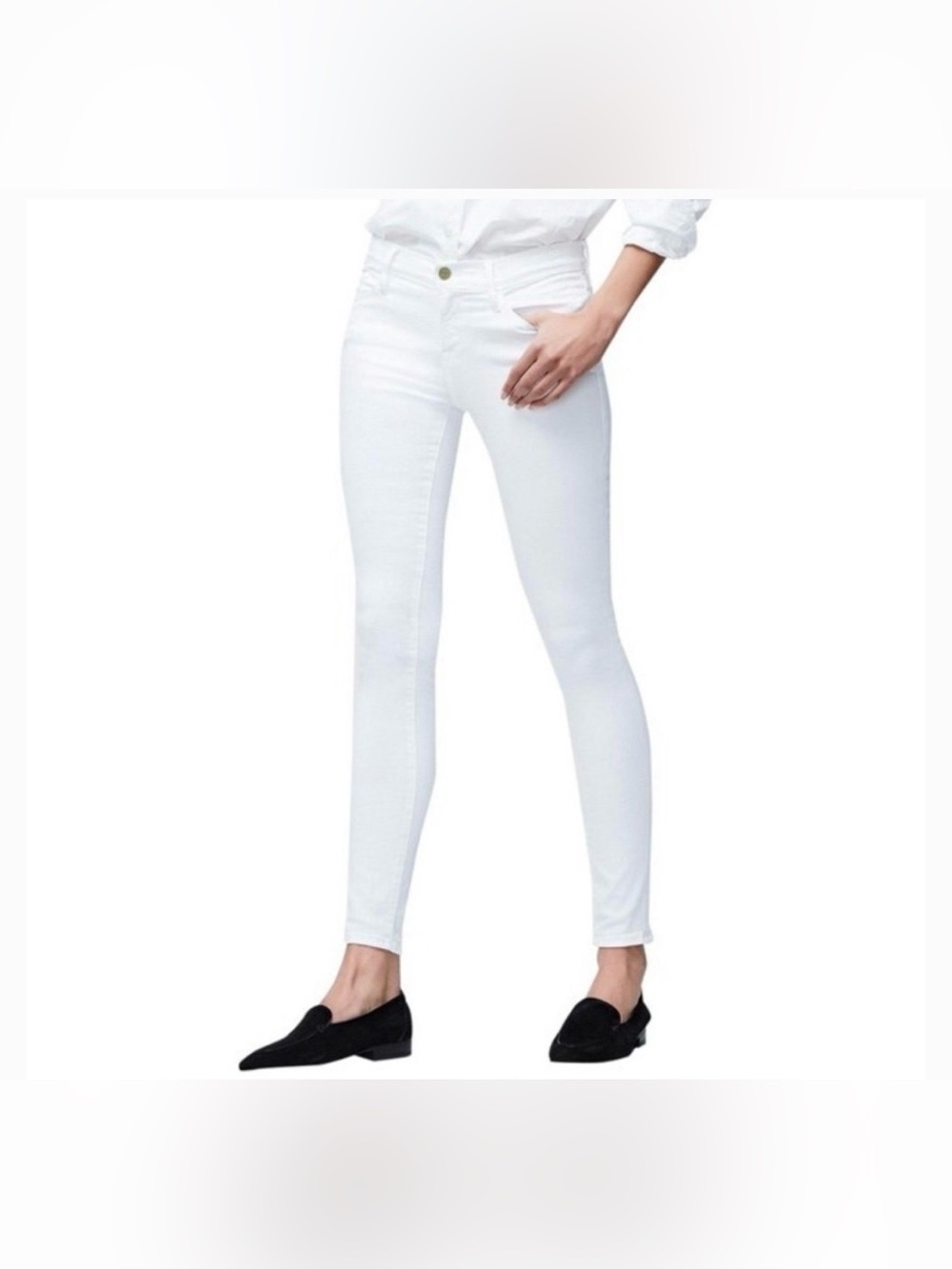 Frame Denim Le Skinny De Jeanne Blanc Stretch Jeans Womens Size 29/8